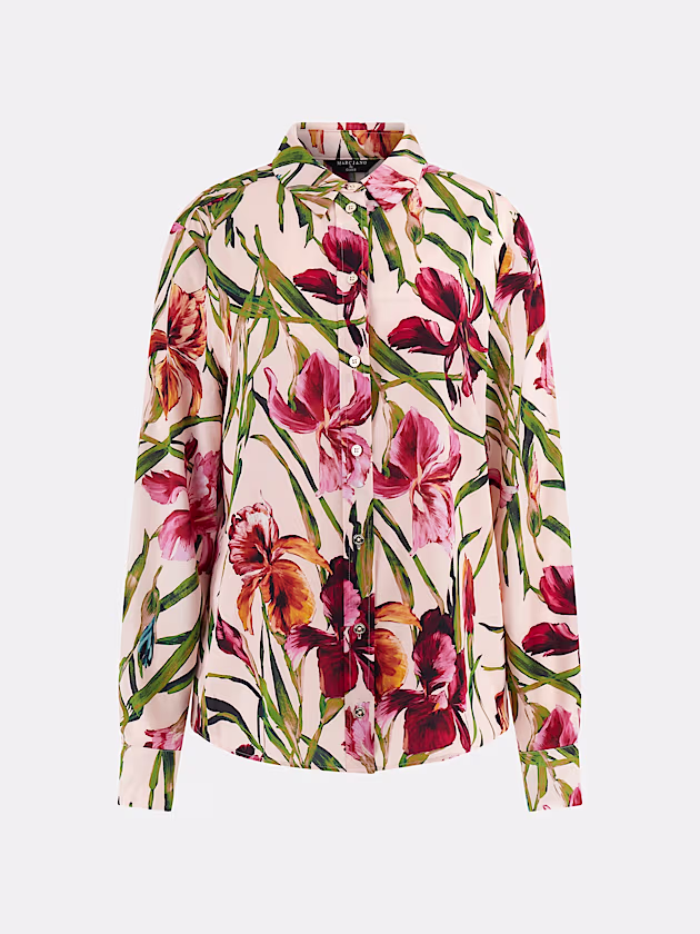 Marciano floral-print satin shirt - GUESS