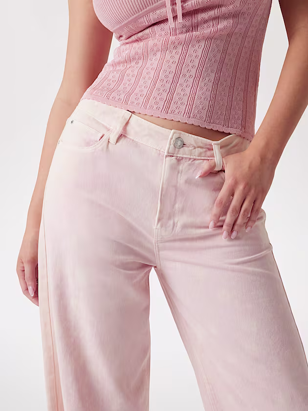 Bellflower wide-leg twill pants - GUESS