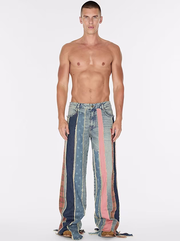 Mid rise wide leg denim pant - GUESS