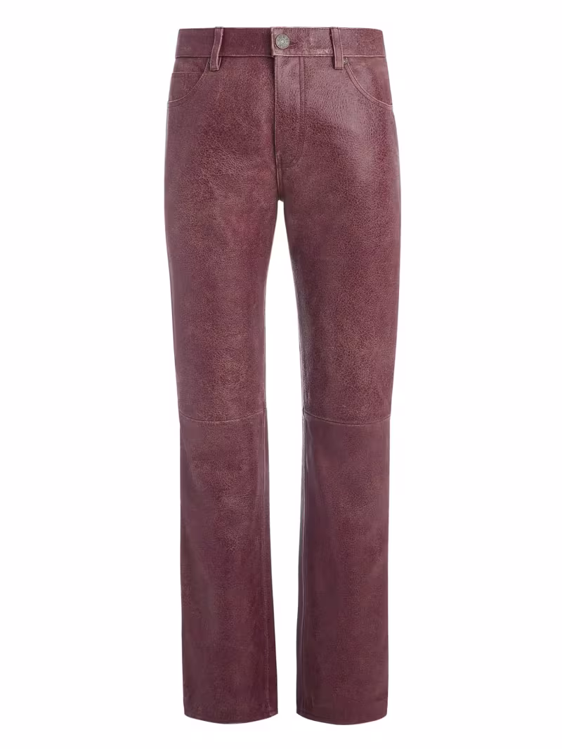 Mid rise flared leather pant - GUESS