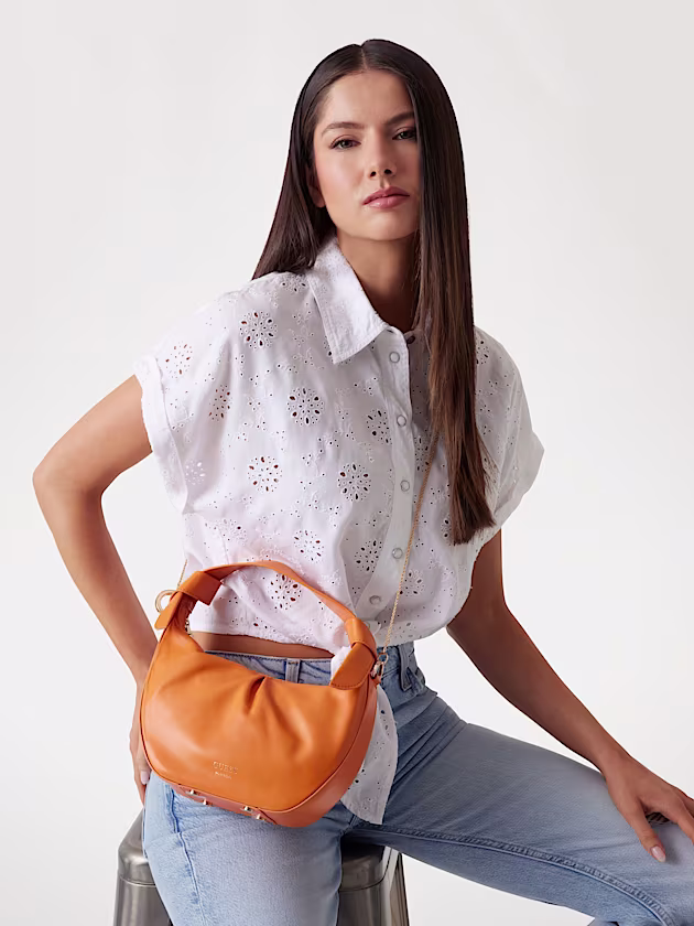 Jolie Genuine Leather Mini Crescent Bag - GUESS