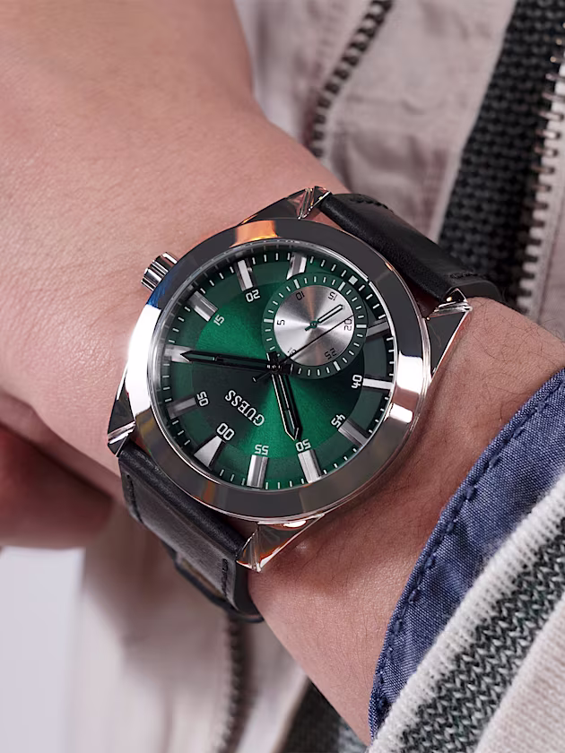 Genuine Leather multi-function watch - GUESS