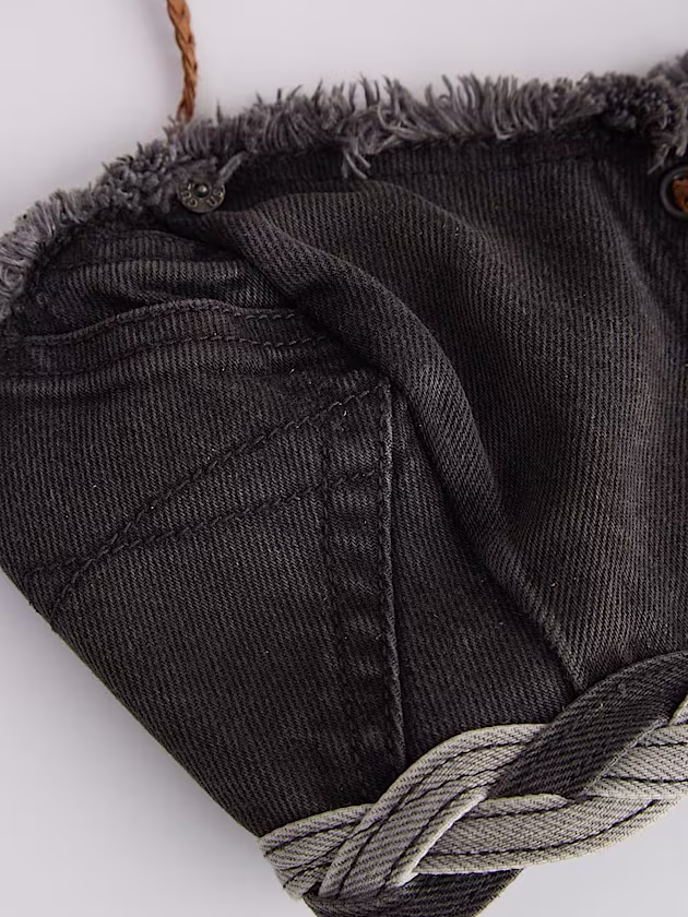 Denim Lace-Up Bra Top - GUESS