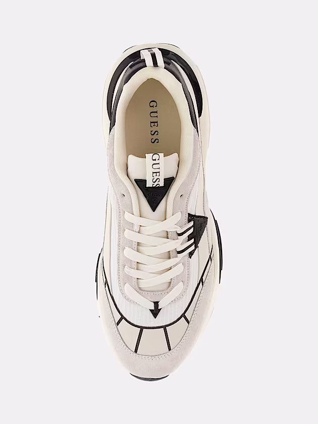 Valencia leather-blend running shoe - GUESS