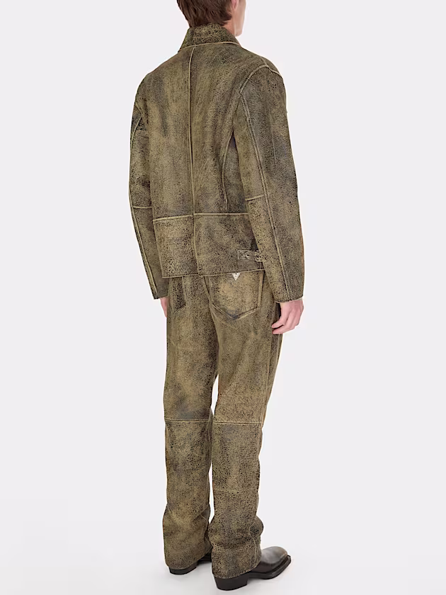 Crackled leather jacket - GUESS