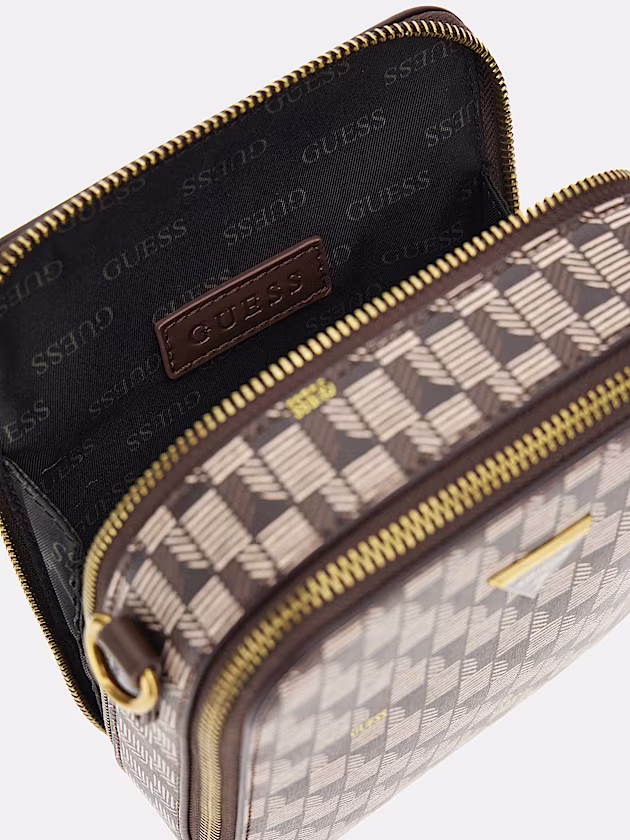 Torino geometric-print mini crossbody bag - GUESS