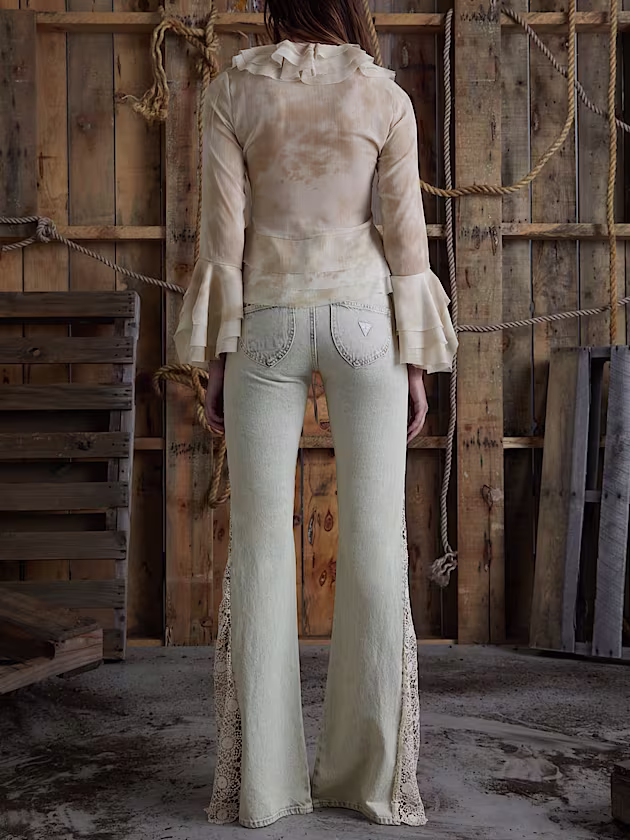 Lace flare denim pant - GUESS