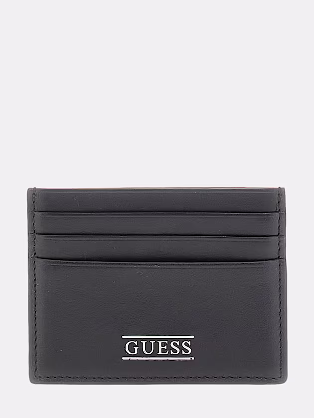 New Boston genuine leather credit card holder - GUESS