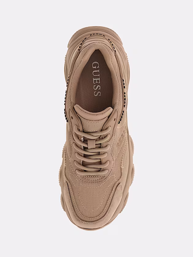 Micola mixed leather running shoe - GUESS