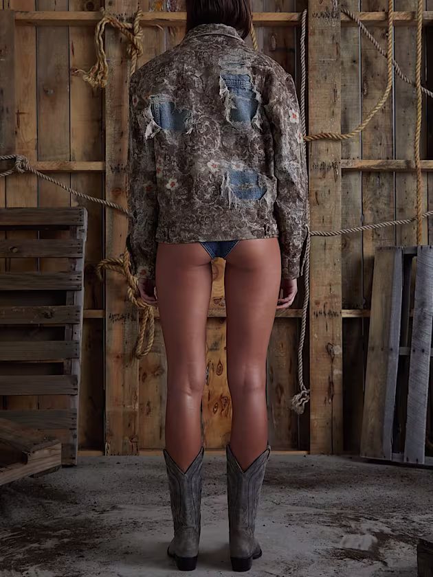 Burnt effect denim jacket - GUESS