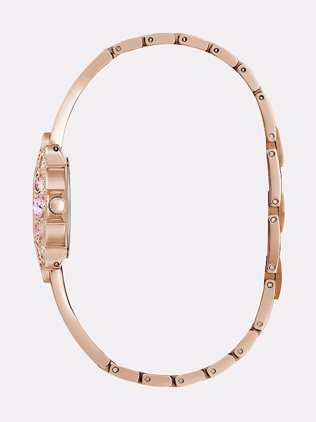 Analogue watch with flower on dial - GUESS