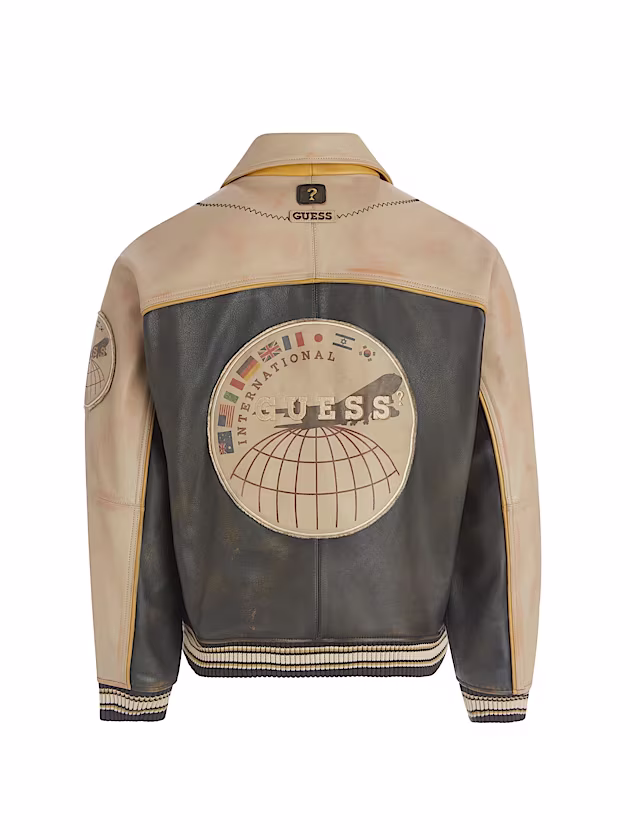 Genuine leather biker jacket - GUESS