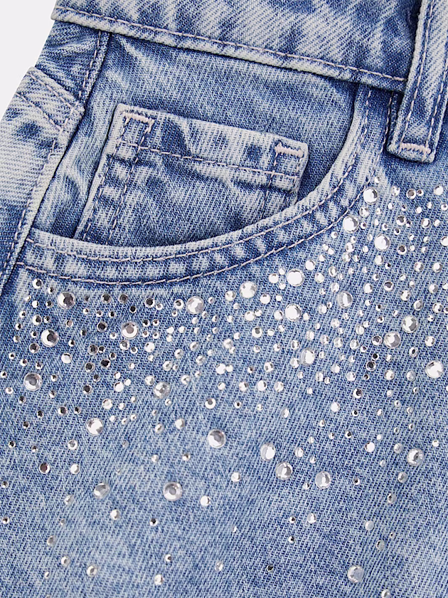 Rhinestoned denim shorts - GUESS