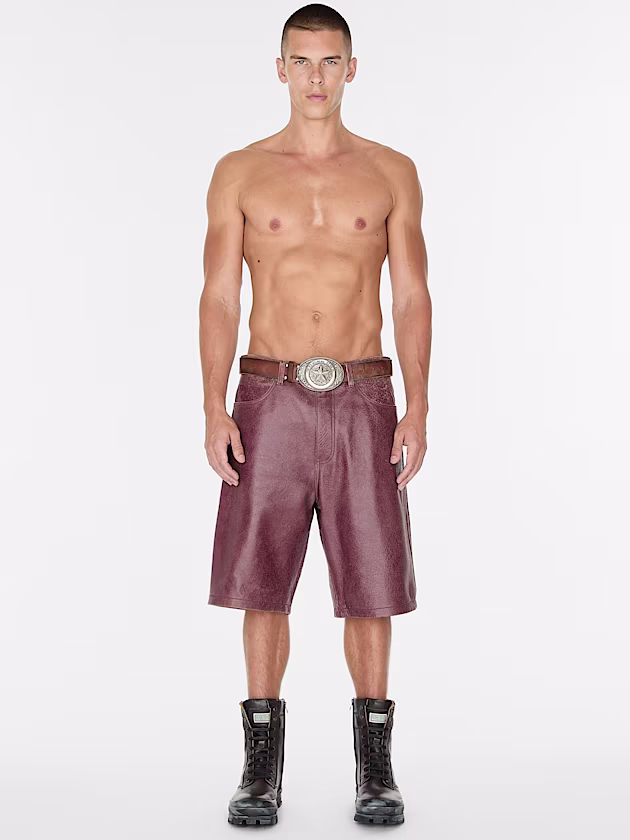 High rise leather shorts - GUESS