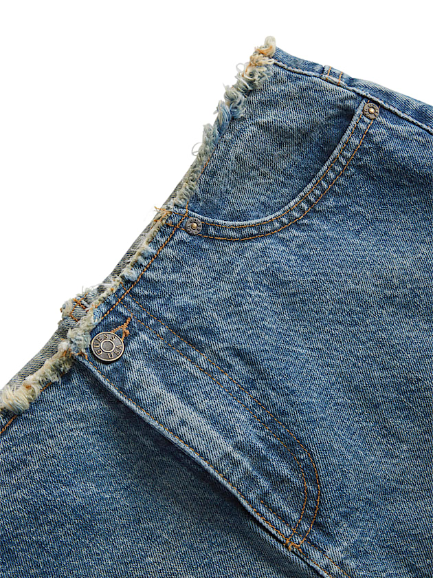 Raw hems denim long skirt - GUESS