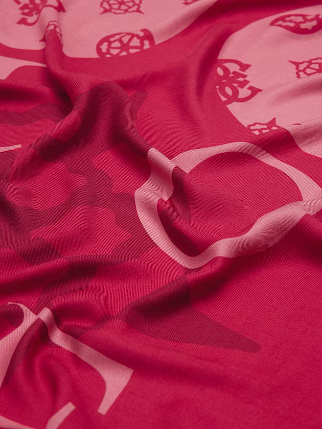 Logo and hearts viscose kefiah - GUESS