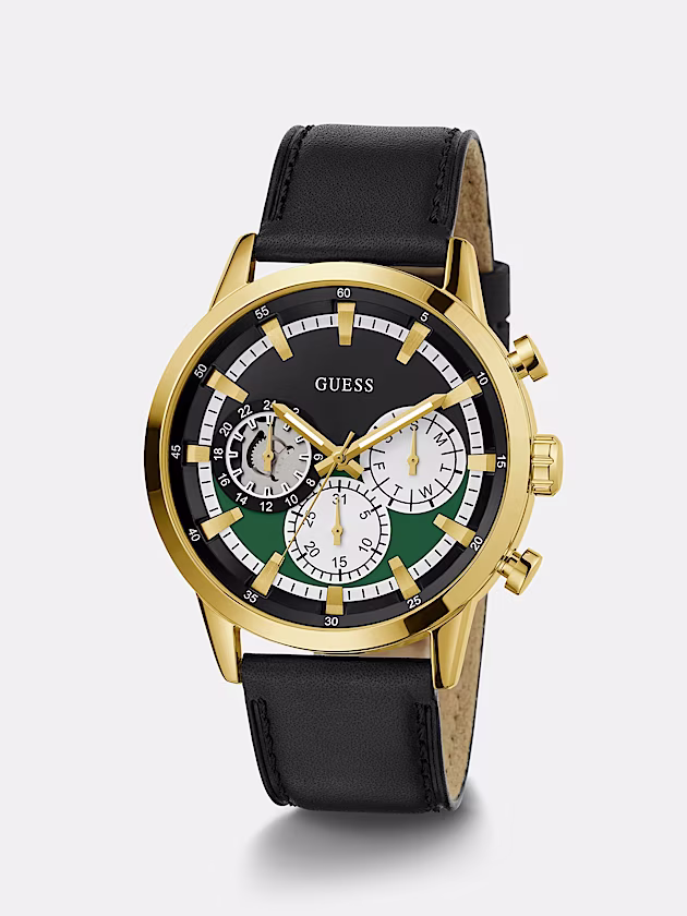Multi-function genuine leather watch - GUESS