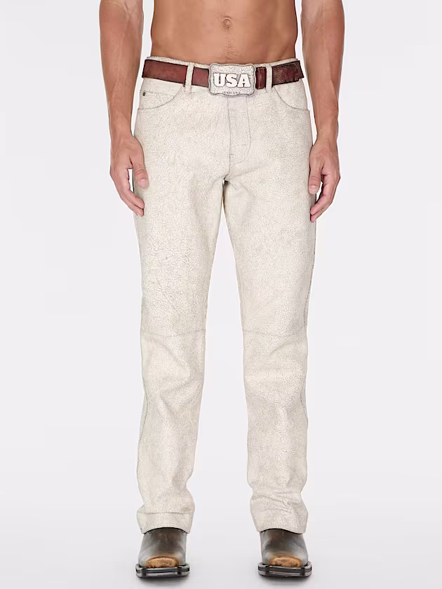 Mid rise flared leather pant - GUESS