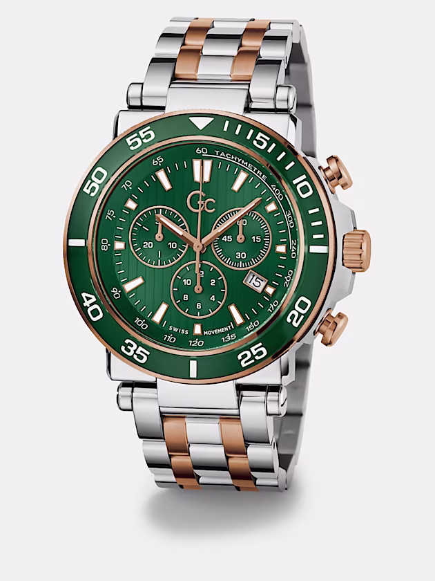 GC quartz calendar watch in stainless steel - GUESS