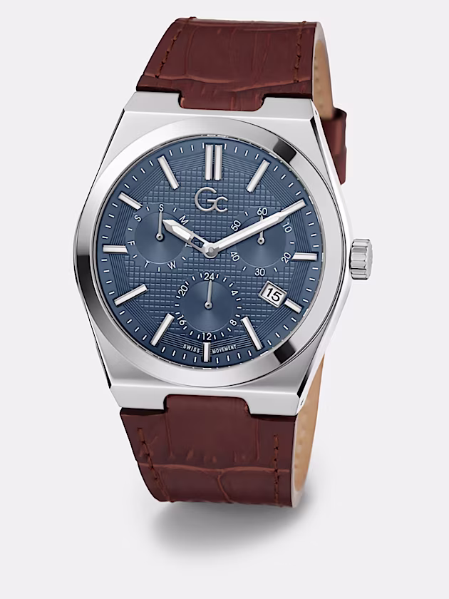 GC leather chronograph watch - GUESS