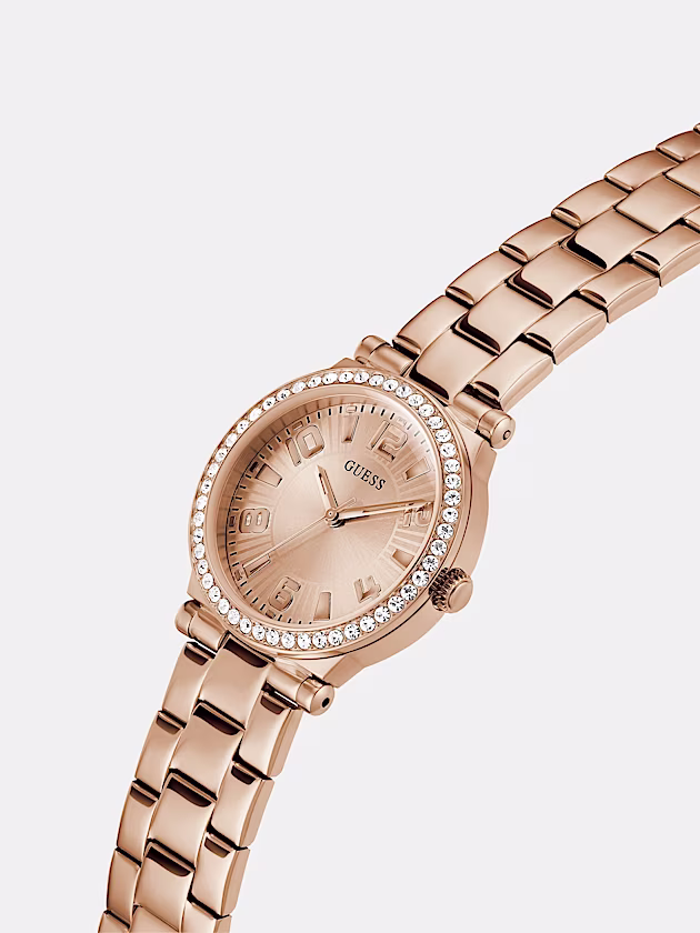 Analogue watch with crystal appliqué detailing - GUESS