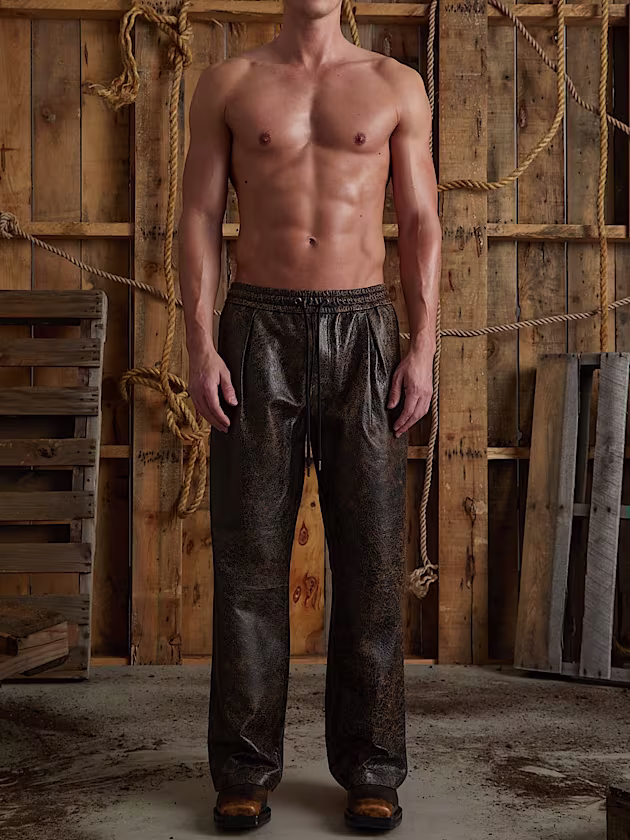 Leather regular pant - GUESS