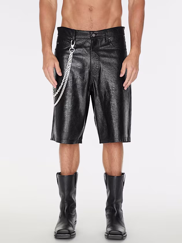 High rise leather shorts - GUESS