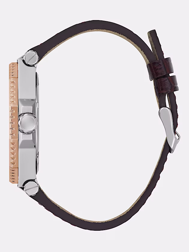 Multi-function watch in genuine leather - GUESS