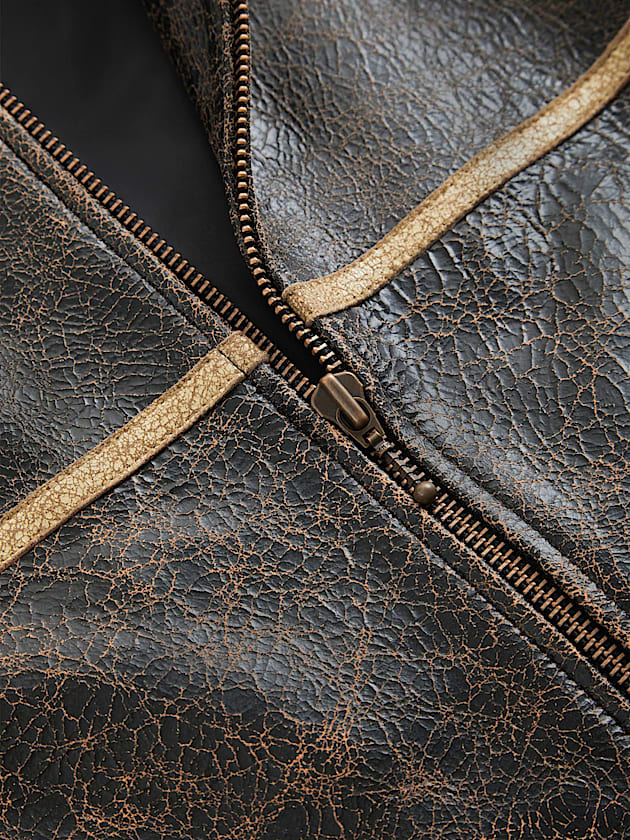 Crackle leather jacket - GUESS