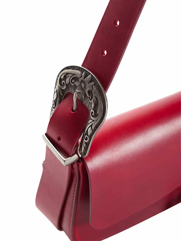 Genuine leather shoulder bag - GUESS