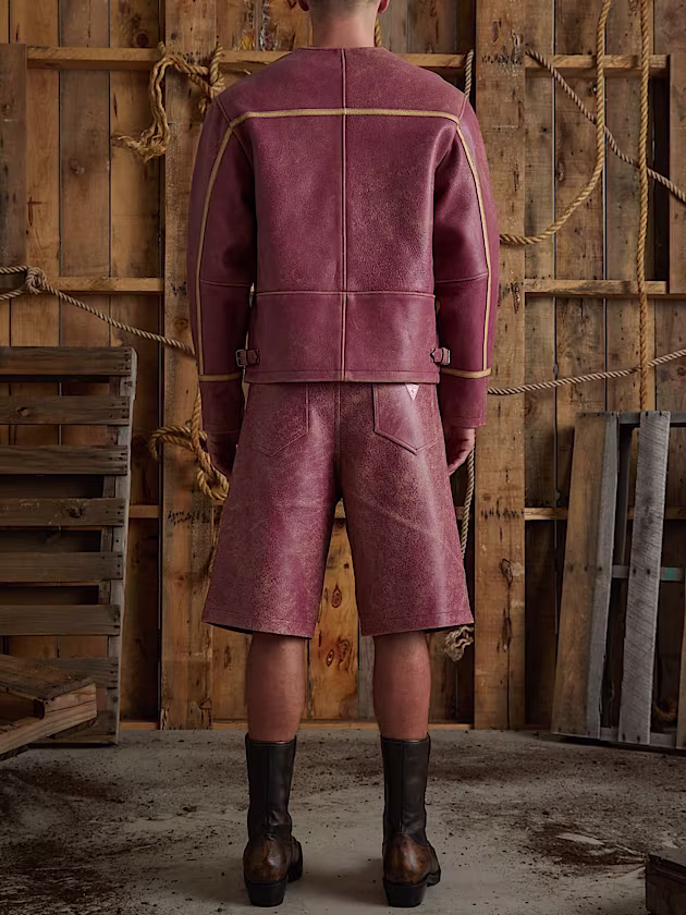 Crackle leather jacket - GUESS