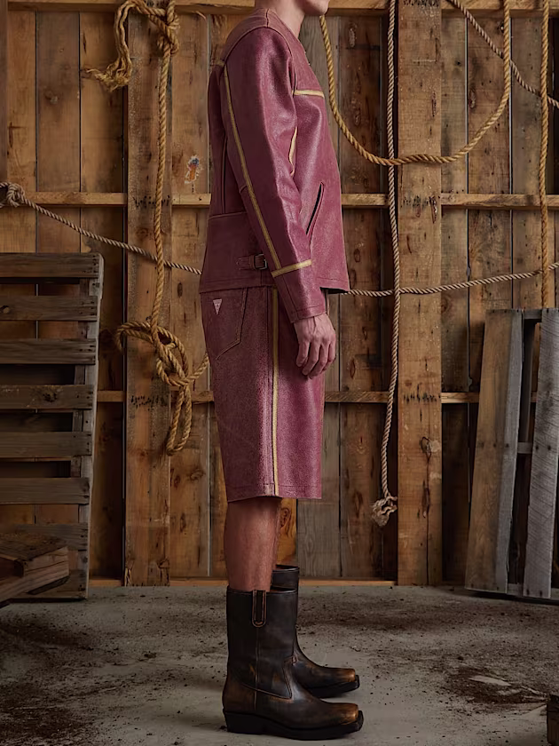 Crackle leather jacket - GUESS