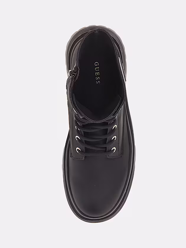 Pamya Leather-Blend Combat Boot - GUESS