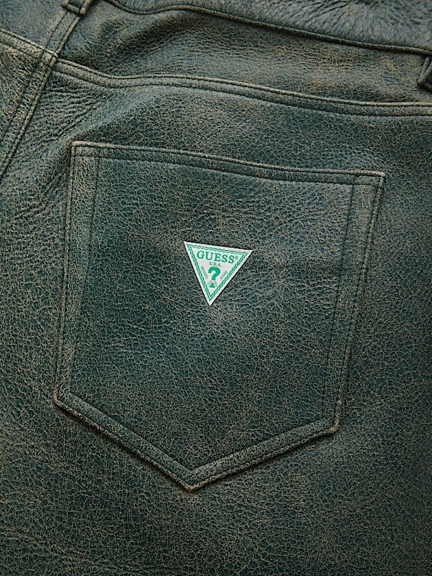 Mid rise flared leather pant - GUESS