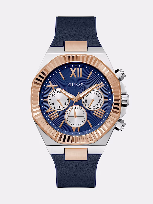 Genuine Leather multi-function watch - GUESS