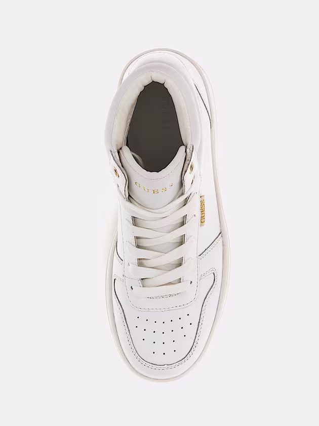 Linzy mixed-leather high sneakers - GUESS