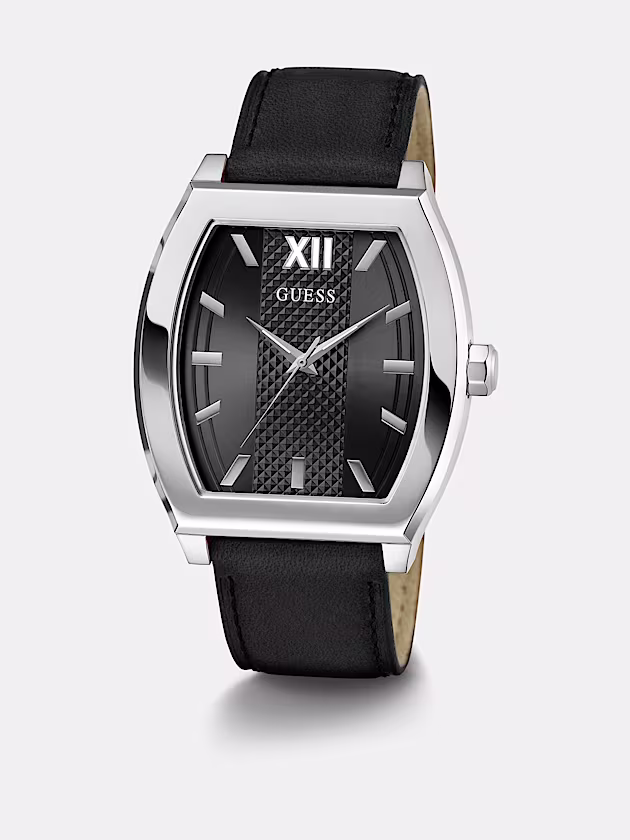 Analogue watch in genuine leather - GUESS