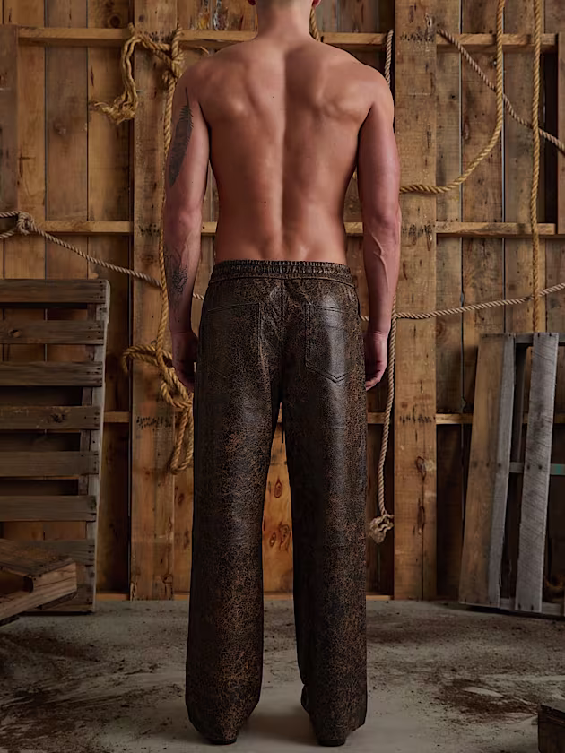 Leather regular pant - GUESS