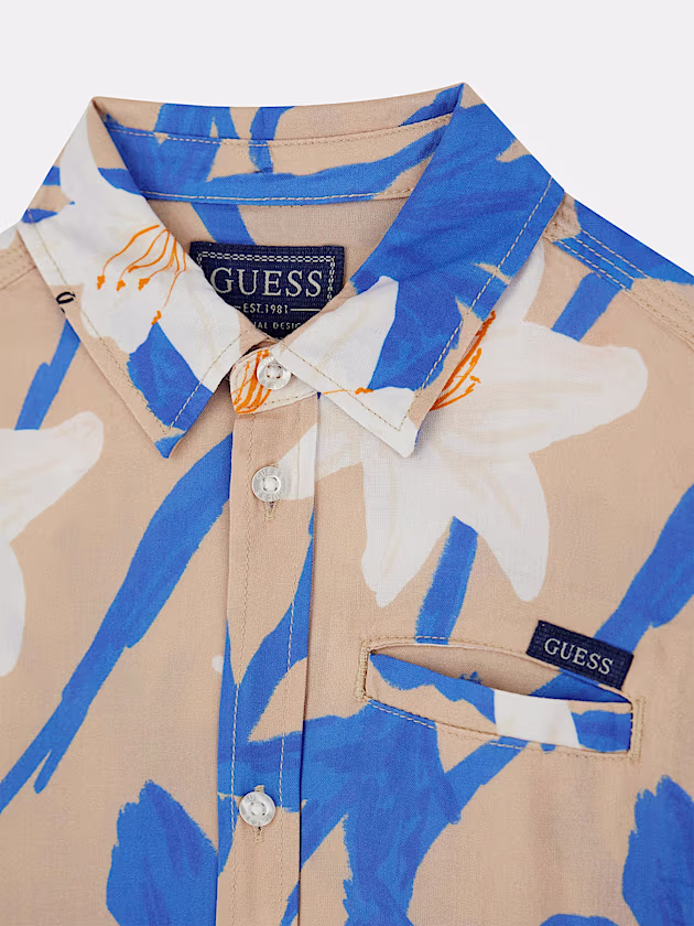 Printed viscose t-shirt - GUESS