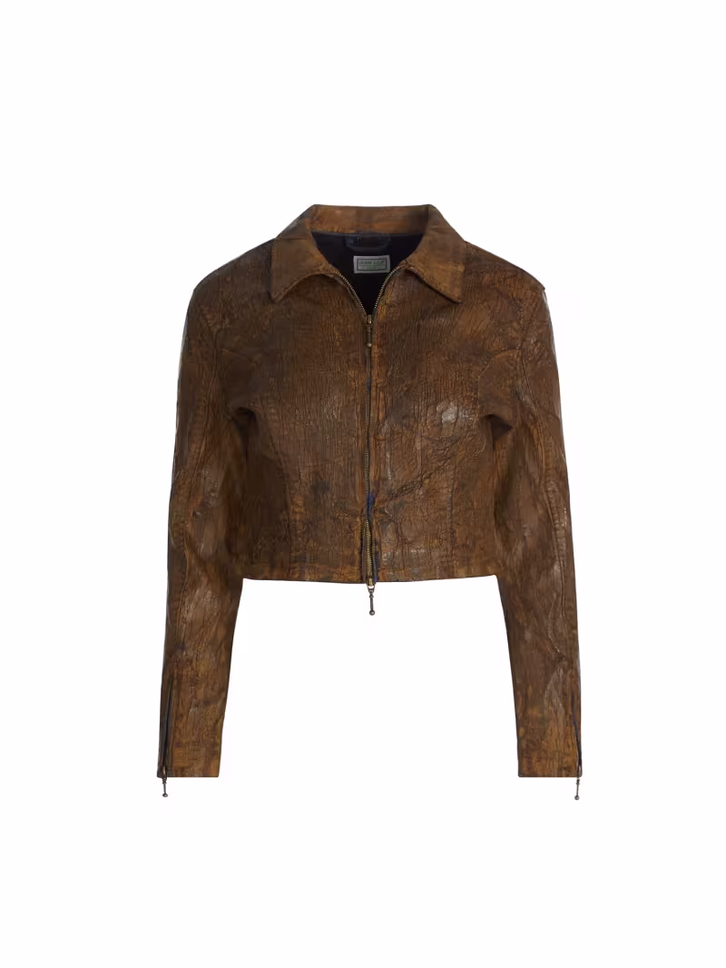 Crackle denim biker jacket - GUESS