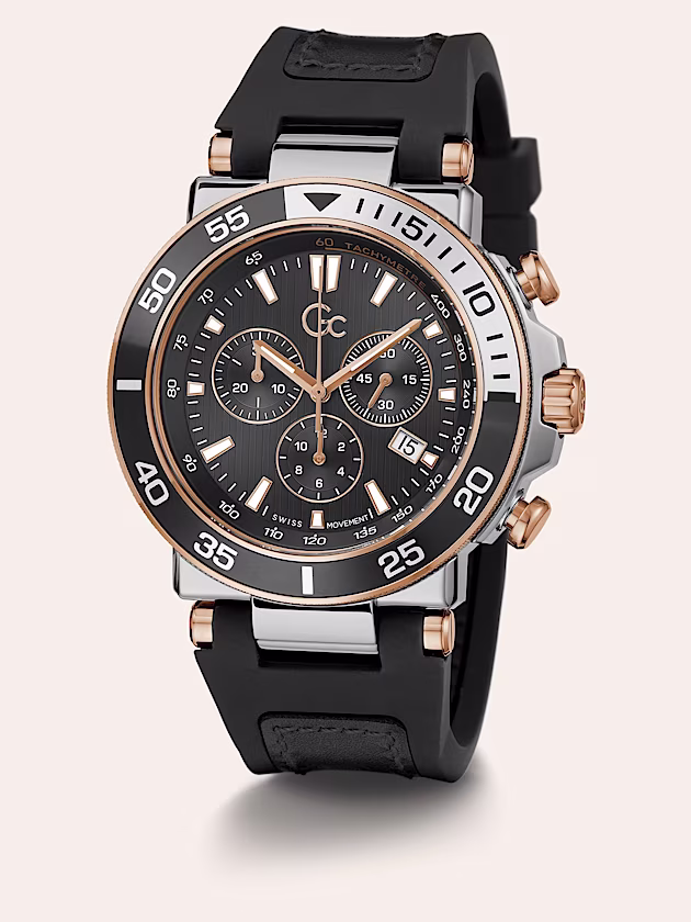 GC leather chronograph watch - GUESS