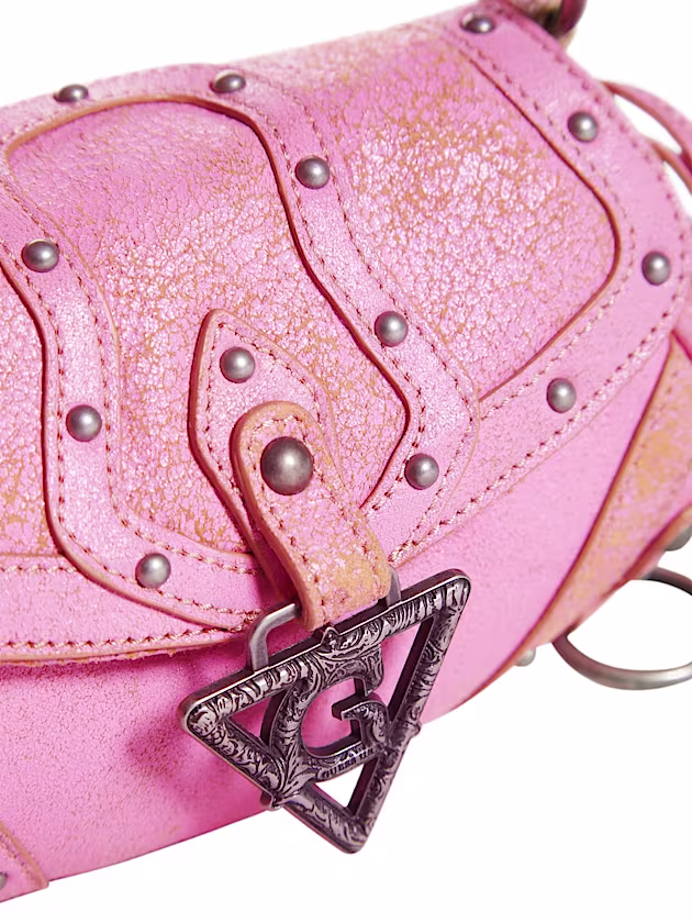 Genuine leather mini shoulder bag - GUESS