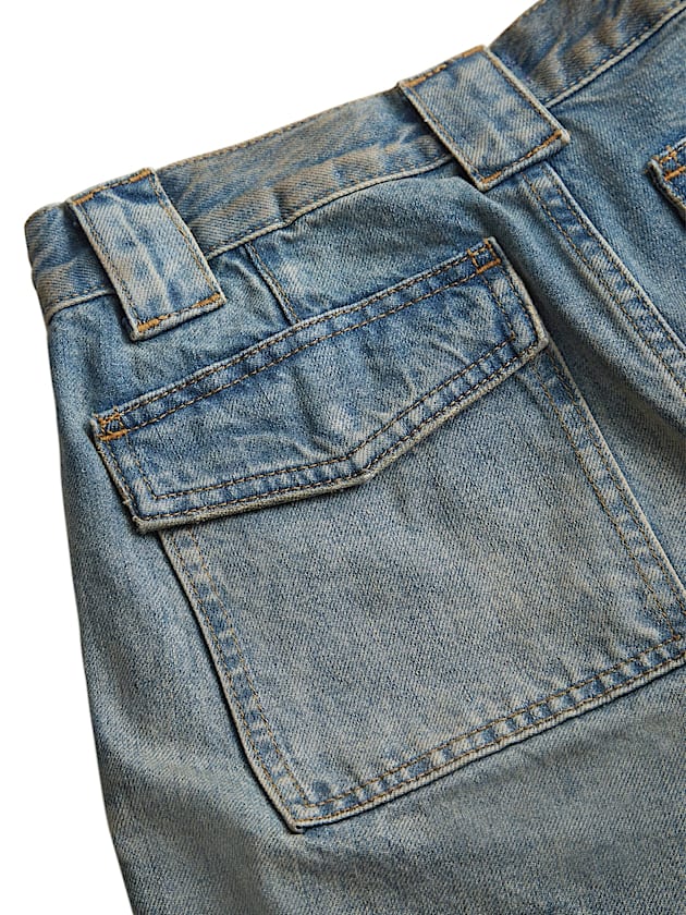 Low rise wide leg denim pant - GUESS