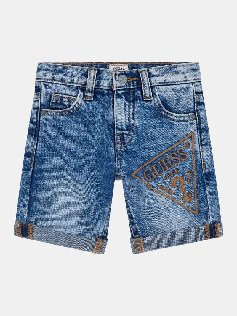 Triangle logo denim shorts - GUESS