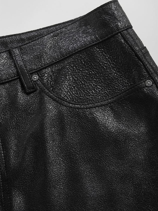 High rise leather shorts - GUESS