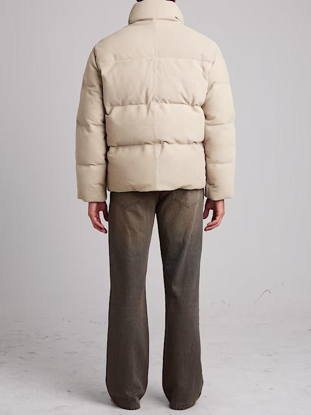 Suede Puffer Jacket - GUESS