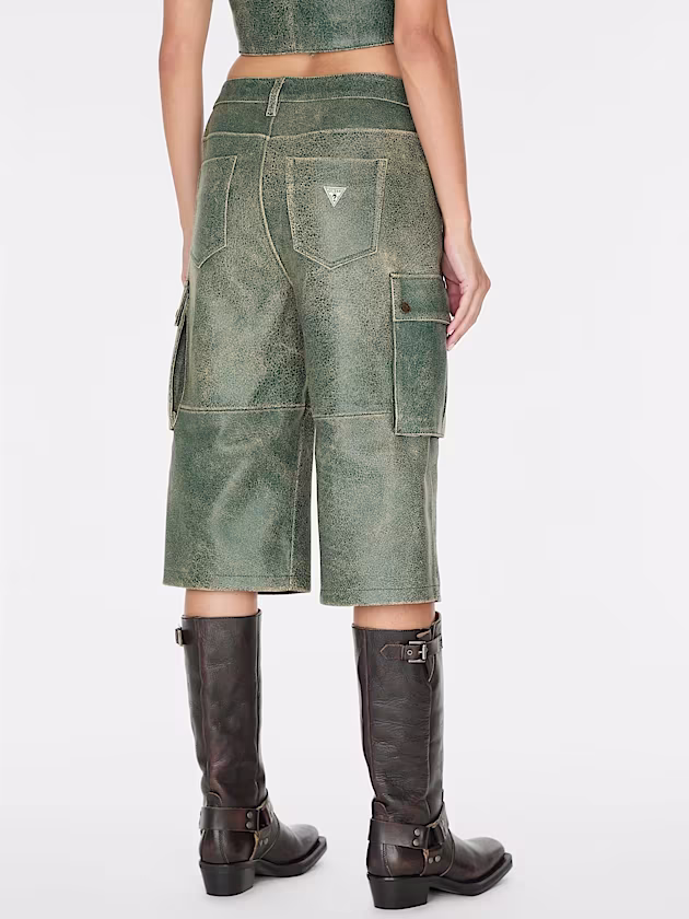 High rise wide leg leather pant - GUESS