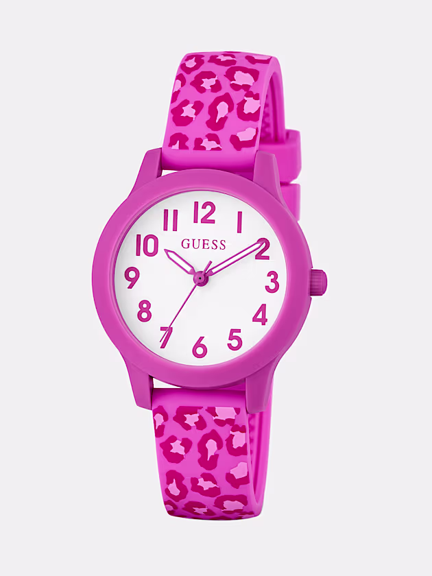 Animal-print silicone analogue watch - GUESS