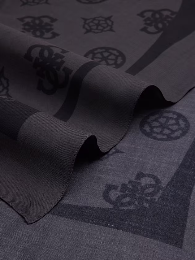 Logo and hearts viscose kefiah - GUESS