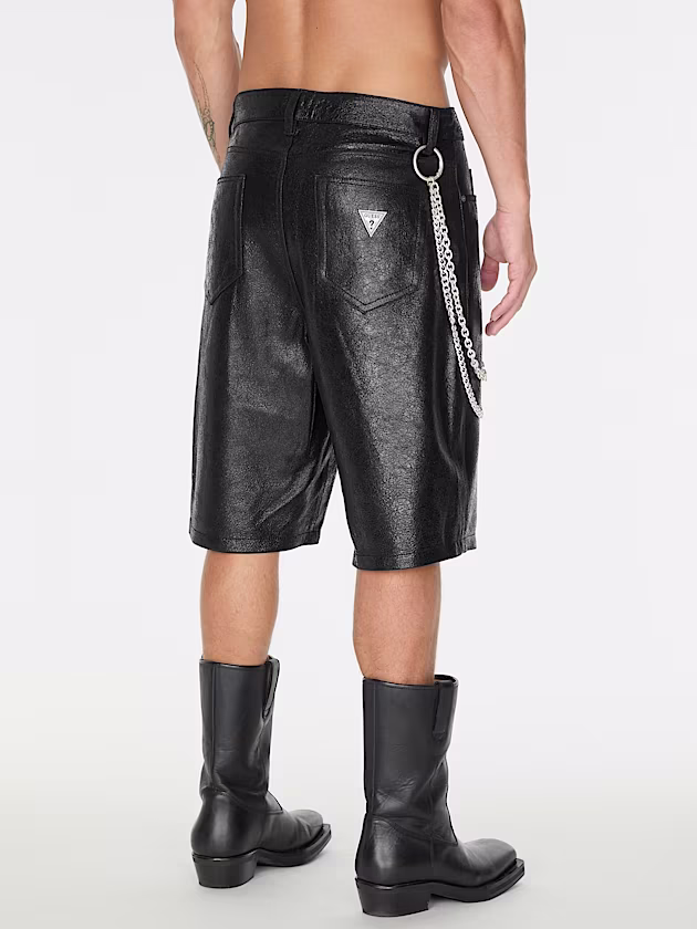 High rise leather shorts - GUESS
